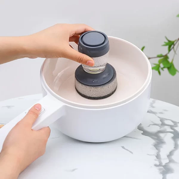 Soap Dispensing Palm Brush Kitchen Wash Pot Dish Brush Washing Utensils With Liquid Soap Dispenser Household Cleaning Accessorie