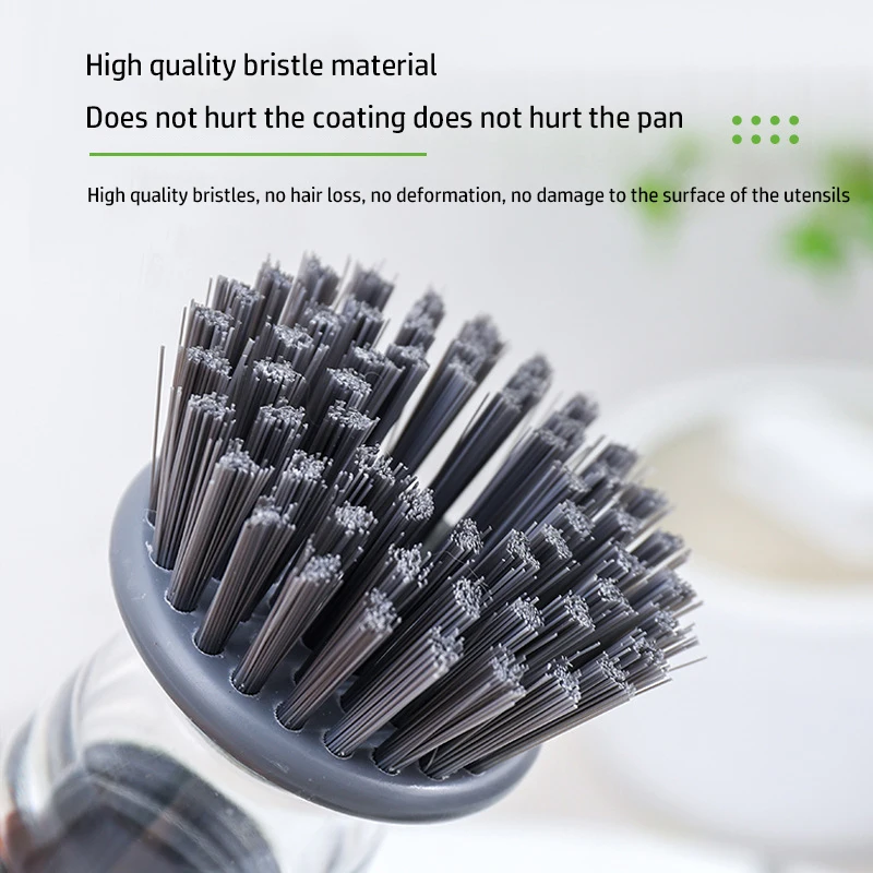 Soap Dispensing Palm Brush Kitchen Wash Pot Dish Brush Washing Utensils With Liquid Soap Dispenser Household Cleaning Accessorie