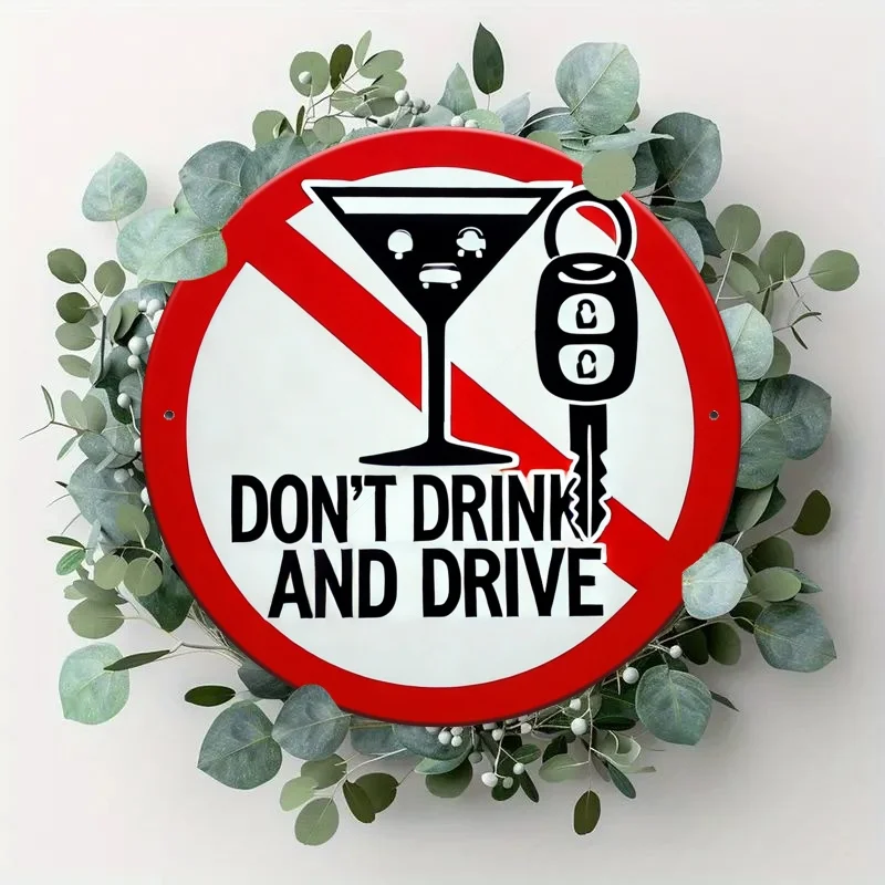 Vintage 'Do Not Drink and Drive' Metal Sign - 19.81x19.81 cm, Perfect for Home, Bar, Cafe & Restaurant Decor