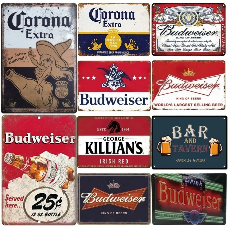 Metal Tin Poster Beer Metal Sign Decorative Plaque Retro Plate Wall Decor Bar Pub Club Man Cave Dad's Garage Workshop Poster